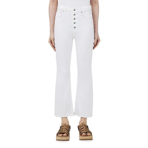 Rag & Bone Casey High Rise Ankle Flare Jeans in Optic White 30 - Picture 1 of 4